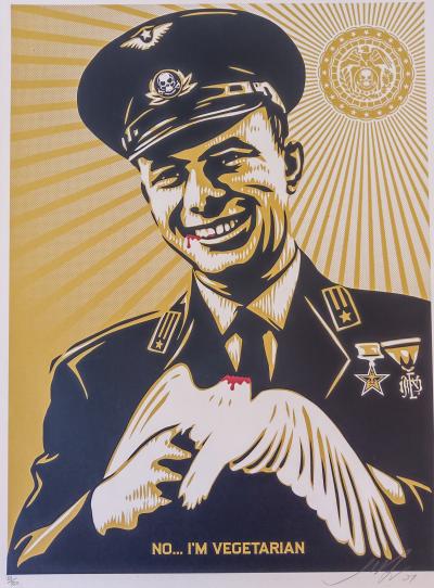 Shepard FAIREY (Obey) - No, I’m Vegetarian, 2007 - Sérigraphie signée et numérotée 2