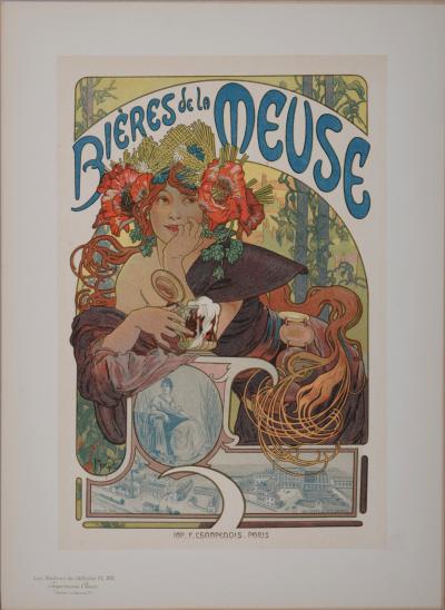 Alphonse MUCHA - Les Maîtres de l’Affiche : Bières de la Meuse, 1899 - Lithographie 2