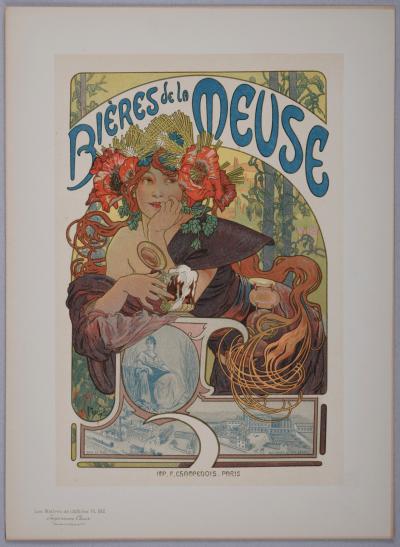 Alphonse MUCHA - Les Maîtres de l’Affiche : Bières de la Meuse, 1899 - Lithographie 2