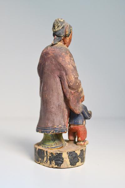 Chine - Maternité - Sculpture en bois polychrome 2