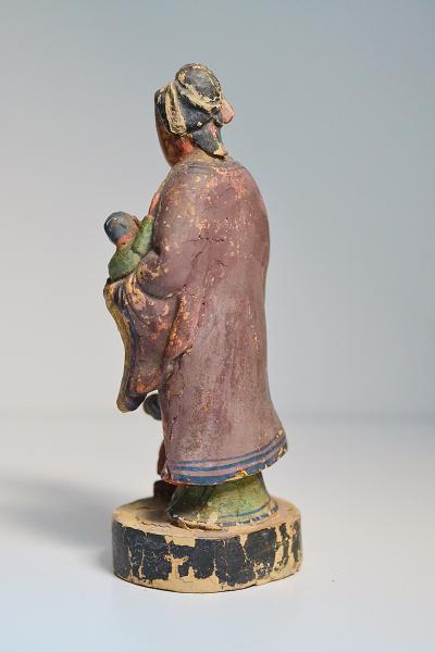 Chine - Maternité - Sculpture en bois polychrome 2