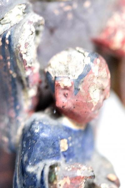 Chine - Maternité - Sculpture en bois polychrome 2