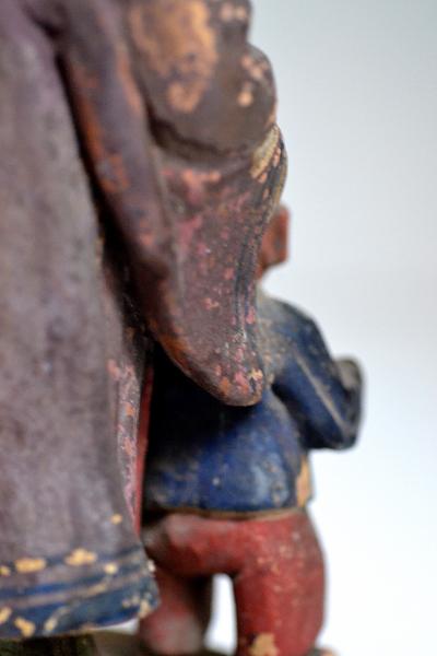 Chine - Maternité - Sculpture en bois polychrome 2