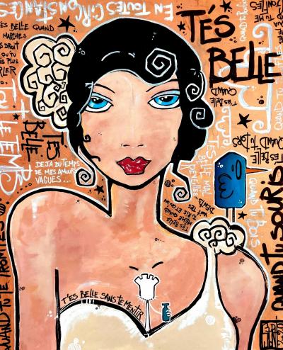 Yohan STORTI - T’es belle, 2021 - Sérigraphie signée et numérotée 2