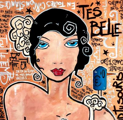 Yohan STORTI - T’es belle, 2021 - Sérigraphie signée et numérotée 2