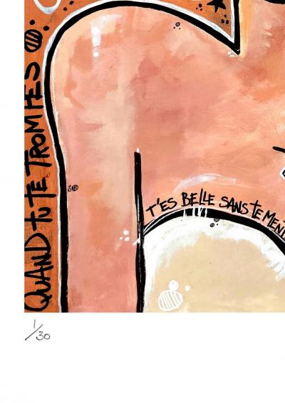 Yohan STORTI - T’es belle, 2021 - Sérigraphie signée et numérotée 2