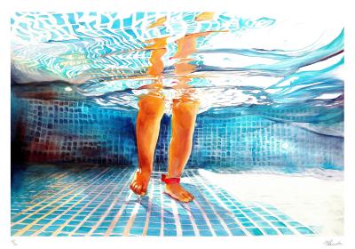 Maude OVIZE - Bain estival, premiers pas, 2021 - Sérigraphie signée et numérotée