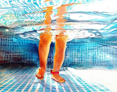 Maude OVIZE - Bain estival, premiers pas, 2021 - Sérigraphie signée et numérotée 2