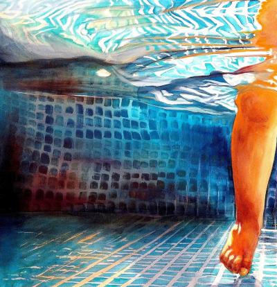 Maude OVIZE - Bain estival, premiers pas, 2021 - Sérigraphie signée et numérotée 2