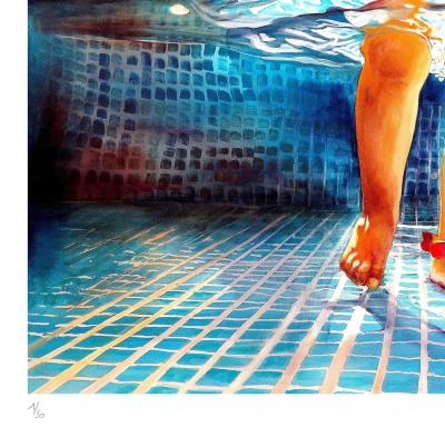 Maude OVIZE - Bain estival, premiers pas, 2021 - Sérigraphie signée et numérotée 2