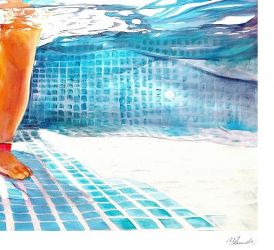 Maude OVIZE - Bain estival, premiers pas, 2021 - Sérigraphie signée et numérotée 2