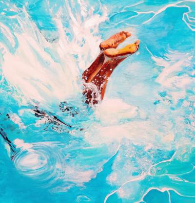 Maude OVIZE - Le plongeon, 2021 - Sérigraphie signée et numérotée 2