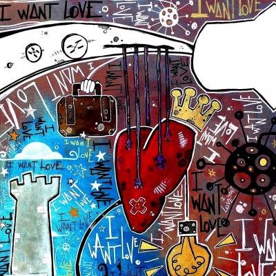 Yohan STORTI - I want love, 2021 - Sérigraphie signée et numérotée 2