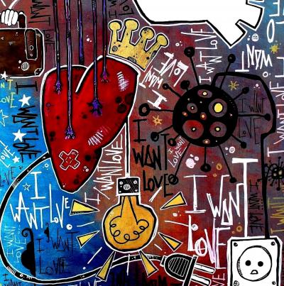 Yohan STORTI - I want love, 2021 - Sérigraphie signée et numérotée 2