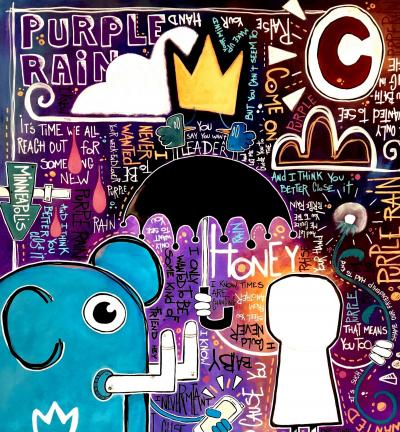 Yohan STORTI - Purple rain, 2021 - Sérigraphie signée et numérotée 2
