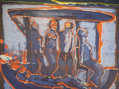 Remigio VALDÉS DE HOYOS : Voyage nocturne, 1992 - Gravure originale signée 2