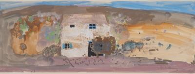 Michel Henry -  Provence : Mas dans la Garrigue -  Dessin aquarelle original signé 2