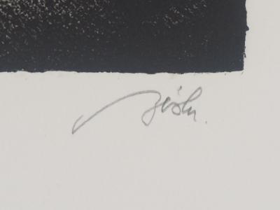 François BEALU : Méditation  - Gravure originale signée 2