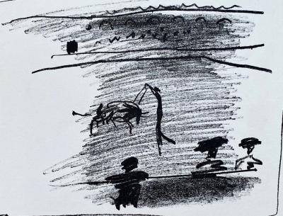 Pablo PICASSO - Les Banderilles, Corrida de la série  A los toros, 1961 - Lithographie originale - 2