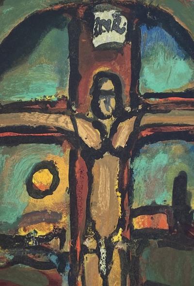 Georges ROUAULT (d’après) - La crucifixion, 1965  - Lithographie signée dans la planche 2