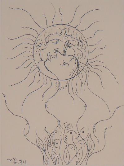 Meyer LAZAR - Divin baiser, 1974 - Gravure originale signée 2