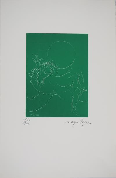 Meyer LAZAR - Couple à la pomme, 1974 - Gravure originale signée 2