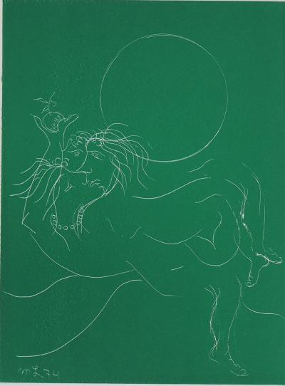 Meyer LAZAR - Couple à la pomme, 1974 - Gravure originale signée 2