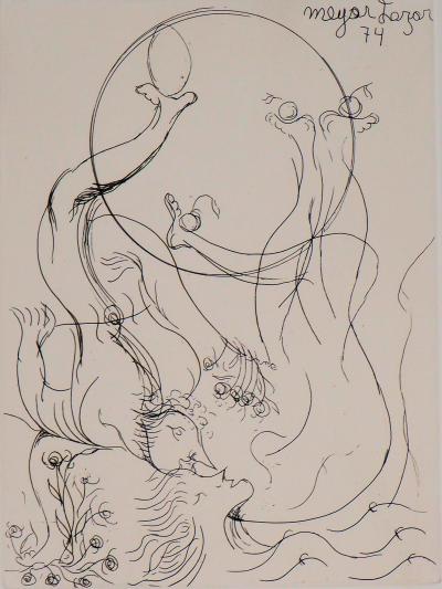 Meyer Lazar - Baisers sucrés, 1974 - Gravure originale signée 2