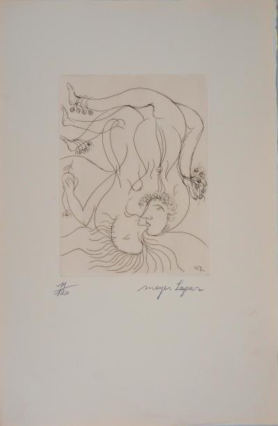 Meyer LAZAR - Amour renversant, 1974 - Gravure originale signée 2