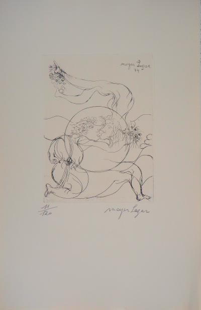 Meyer LAZAR - Sphère amoureuse,1974 - Gravure originale signée 2