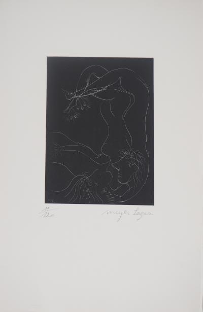Meyer LAZAR - Couple d’Acrobates, 1974 - Gravure originale signée 2