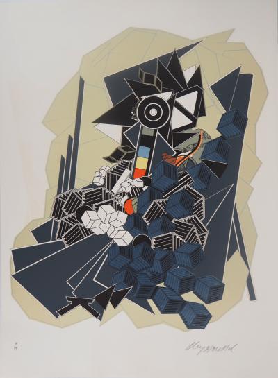 Alain LE YAOUANC : Monutens - Lithographie Originale Signée 2