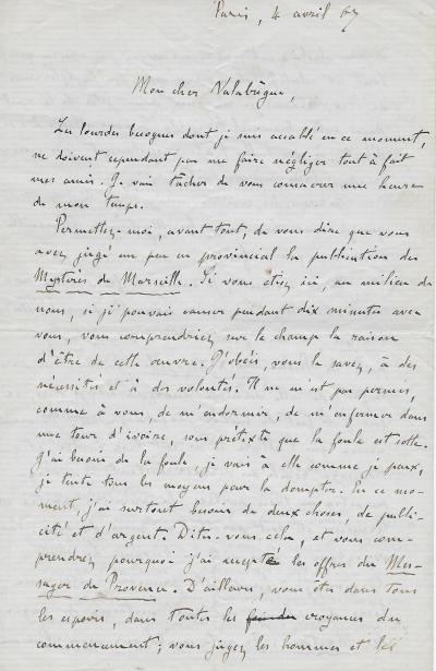 Emile ZOLA – Lettre autographe signée - Paul CEZANNE 2