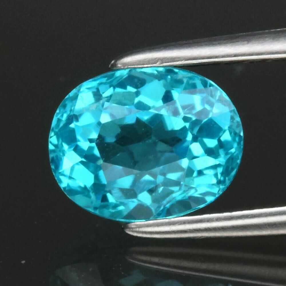 Apatite Neon Blue Brésil 1.51 Ct - Pierre Naturelle Ovale Transparente - Superbe Bleu électrique