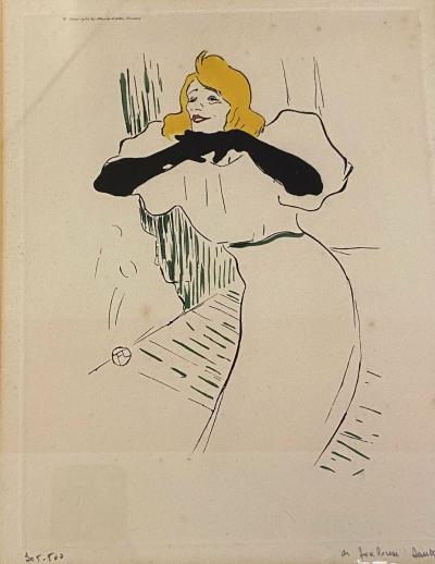 Henri de TOULOUSE-LAUTREC (d’après) - Yvette Gilbert, 1950 - estampe 2