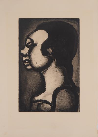 Georges ROUAULT - Portrait de la Dame : de profil 1928 - Gravure originale signée 2