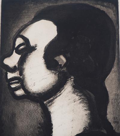 Georges ROUAULT - Portrait de la Dame : de profil 1928 - Gravure originale signée 2