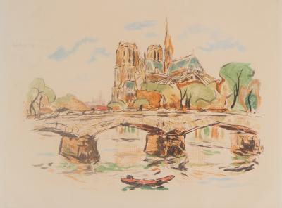 Paul Louis GUILBERT - Paris : La Seine et Notre-Dame - Gravure originale signée 2