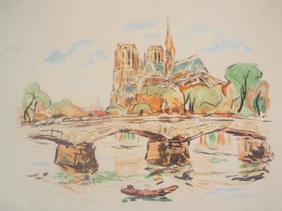 Paul Louis GUILBERT - Paris : La Seine et Notre-Dame - Gravure originale signée 2