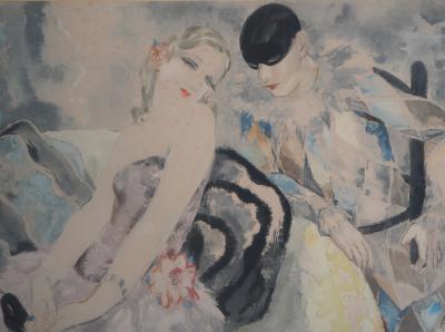 Micao KONO - Ballerine et Arlequin - Gravure originale signée 2