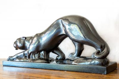 David D’YERNA - Panthère à l’affût, vers 1930 - Sculpture 2