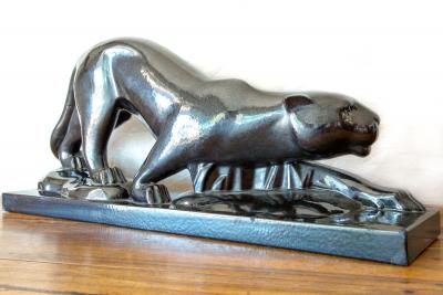 David D’YERNA - Panthère à l’affût, vers 1930 - Sculpture 2