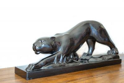 David D’YERNA - Panthère à l’affût, vers 1930 - Sculpture 2