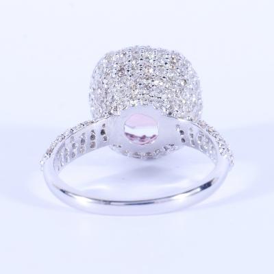 Bague Or Blanc Diamant et Tourmaline 2