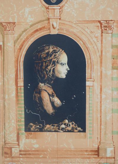 Hiroshi ASADA - Dame de la Renaissance, Lithographie originale, signée 2