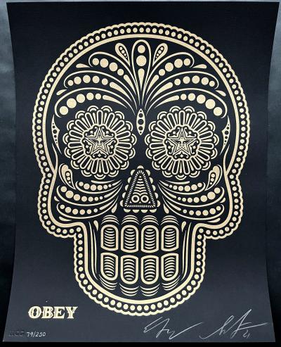 Shepard FAIREY (Obey) - Obey & Ganas Day of the Dead Calavera Set, 2021 - Ensemble de deux impressions typographiques 2