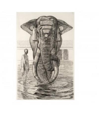 Paul JOUVE (d’après) – Eléphant hindou – Gravure 2