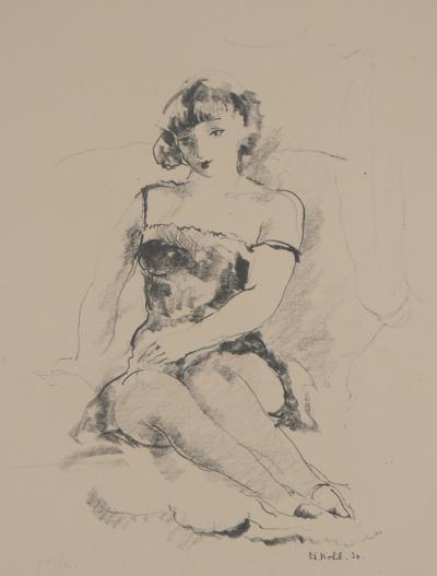 Pierre-Ernest KOHL - Jeune fille intimidée - Lithographie originale signée 2