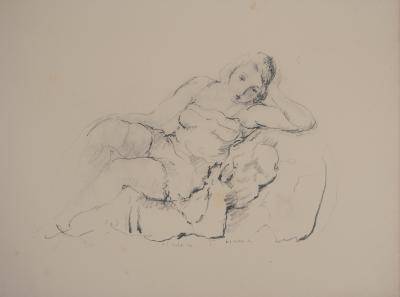 Pierre-Ernest KOHL - Modèle sur un sofa - Lithographie originale signée 2