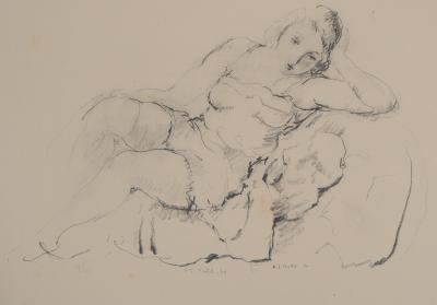 Pierre-Ernest KOHL - Modèle sur un sofa - Lithographie originale signée 2